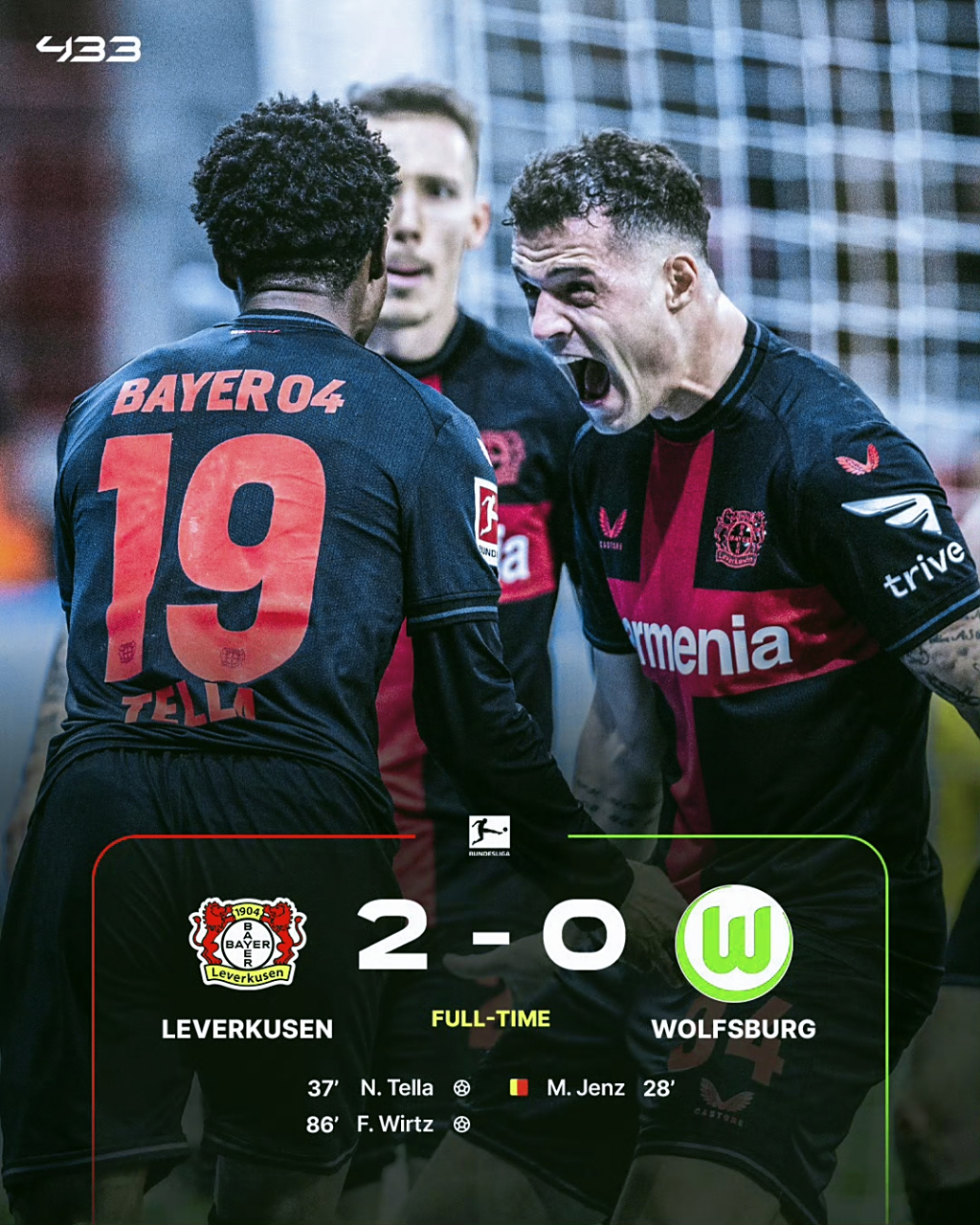 包含勒沃库森在客场胜沃尔夫斯堡，积分增加的词条